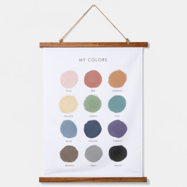 Colours Educational Preschool Classroom Decor Hanging Tapestry (Front)