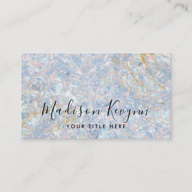 Colours Gemstone Opal Texture Business Card (Front)