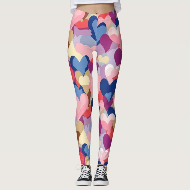 Colours Heart Pattern Leggings (Front)