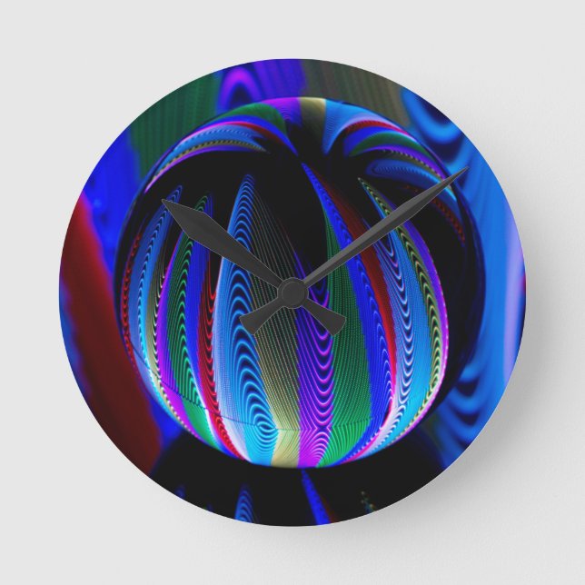 Colours in the crystal ball round clock (Front)