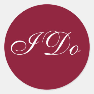 Colours Invitation Burgundy Classic Round Sticker