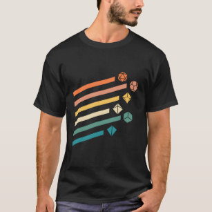 Colours Minimalist Polyhedral Dice Set Nerdy T-Shirt