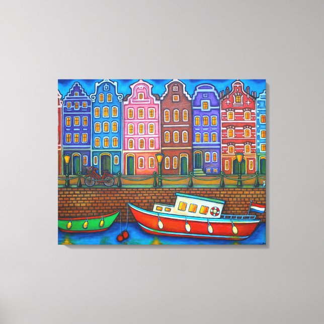 Colours of Amsterdam Stretched Canvas Print  (Front)