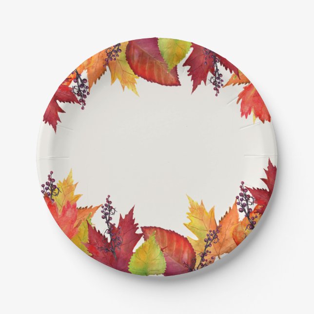 Colours of Autumn Paper Plate (Front)