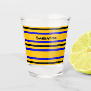 Colours of Barbados Flag Shot Glass