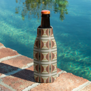 Colours Of Brown, Green And Tan Striped Pattern Ar Bottle Cooler