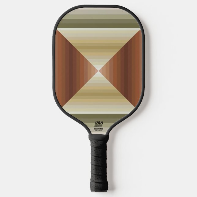Colours Of Brown, Green And Tan Striped Pattern Ar Pickleball Paddle (Front)