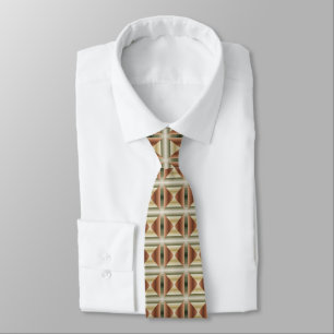 Colours Of Brown, Green And Tan Striped Pattern Ar Tie