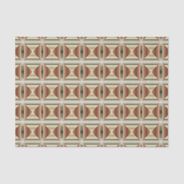 Colours Of Brown, Green And Tan Striped Pattern Ar Tissue Paper (Front)