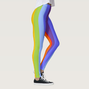 Colours of Chakras / Rainbow - wide solid stripes Leggings