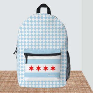 Colours of Chicago backpack, Chicago Flag Printed Backpack