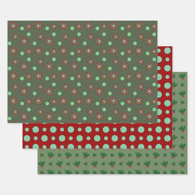 Colours of Christmas Wrapping Paper Set (Set)