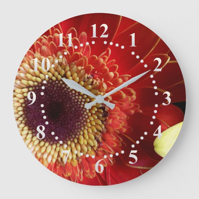 Colours of Gerberas Large Clock (Front)