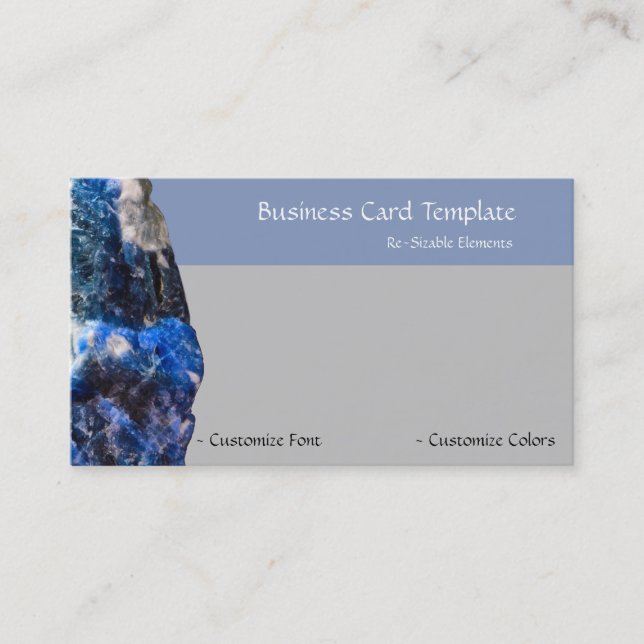 Colours of Healing Stones Lapis Business Card (Front)