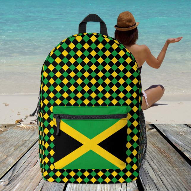 Colours of Jamaica backpack, Jamaican Flag Printed Backpack (Creator Uploaded)