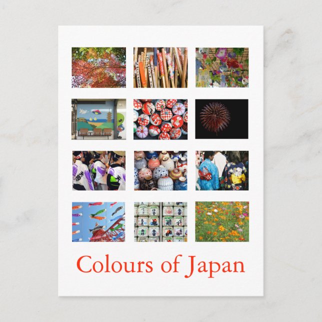 Colours of Japan (colourful) Postcard (Front)