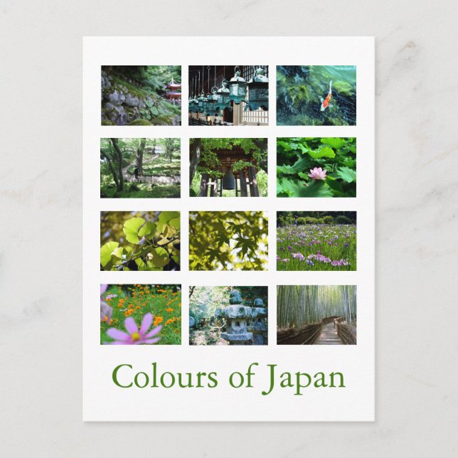Colours of Japan (green) Postcard (Front)