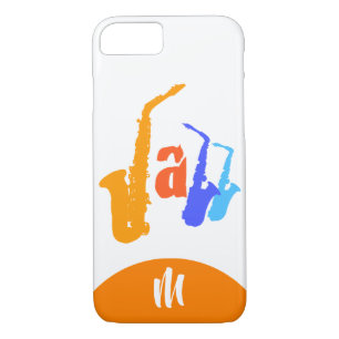 Colours of Jazz Monogram White iPhone Case