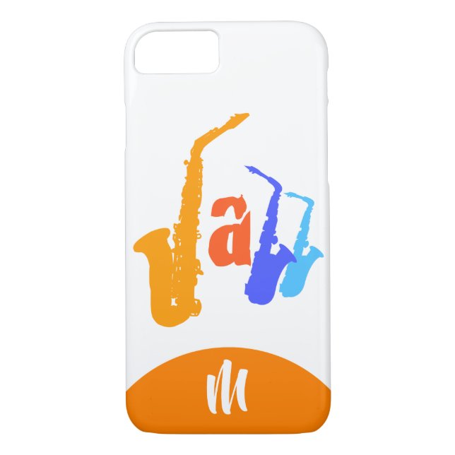 Colours of Jazz Monogram White iPhone Case (Back)