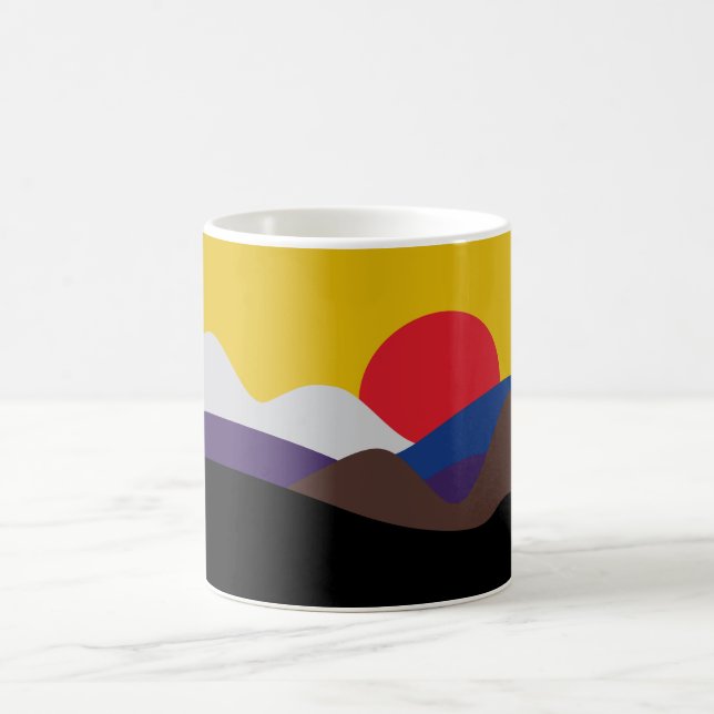 Colours of Jiu Jitsu Belts Minimalist Sun Coffee Mug (Center)