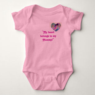 Colours of love, "My heart belongs to my Mummy!" Baby Bodysuit