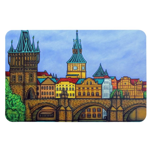 Colours of Prague Magnet by Lisa Lorenz (Horizontal)