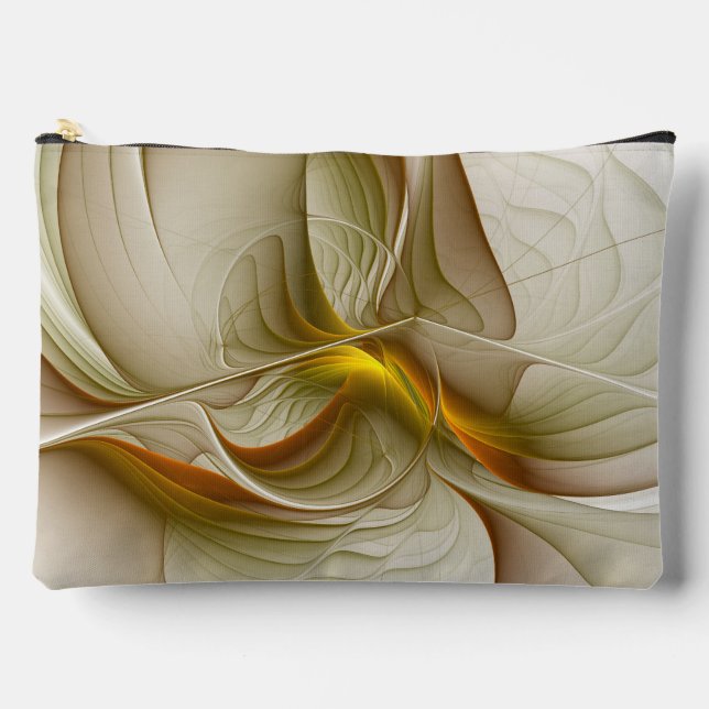 Colours of Precious Metals, Abstract Fractal Art Accessory Pouch (Front)