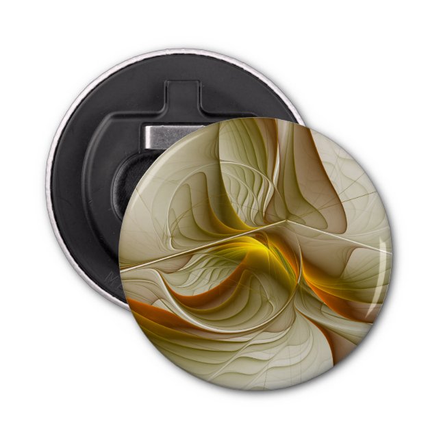 Colours of Precious Metals, Abstract Fractal Art Bottle Opener (Front)