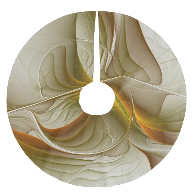Colours of Precious Metals, Abstract Fractal Art Brushed Polyester Tree Skirt (Front)