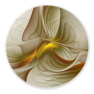 Colours of Precious Metals, Abstract Fractal Art Ceramic Knob