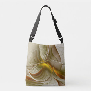 Colours of Precious Metals, Abstract Fractal Art Crossbody Bag