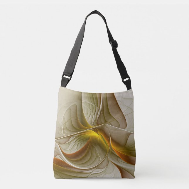 Colours of Precious Metals, Abstract Fractal Art Crossbody Bag (Front)