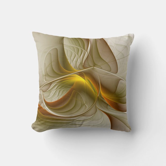 Colours of Precious Metals, Abstract Fractal Art Cushion (Front)