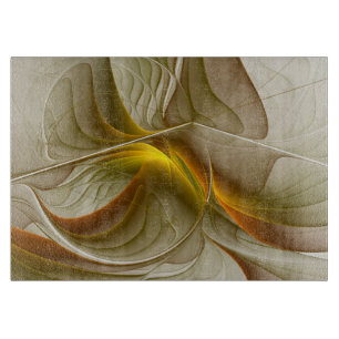 Colours of Precious Metals, Abstract Fractal Art Cutting Board