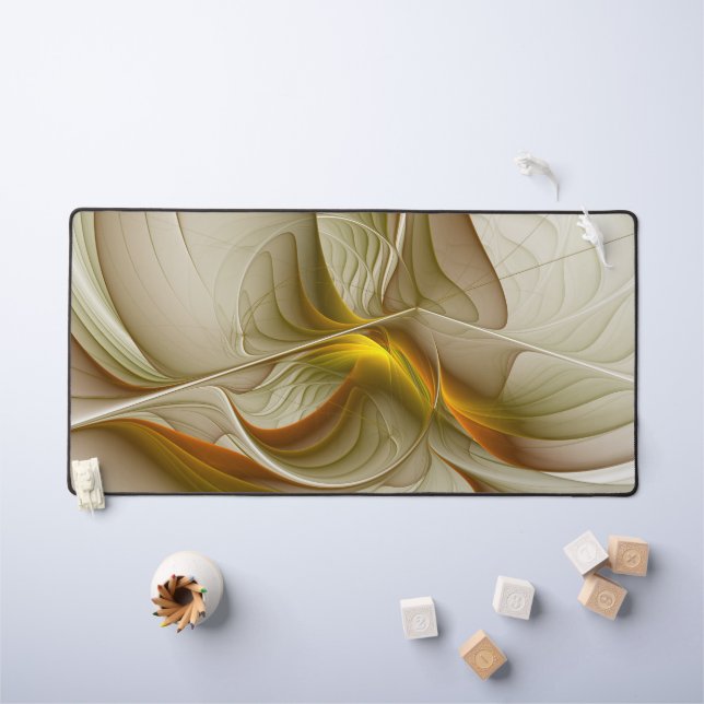 Colours of Precious Metals, Abstract Fractal Art Desk Mat (Kids Table)