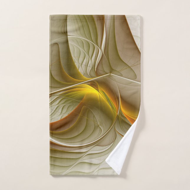 Colours of Precious Metals, Abstract Fractal Art Hand Towel (Hand Towel)