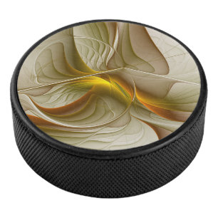 Colours of Precious Metals, Abstract Fractal Art Hockey Puck