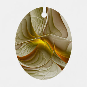 Colours of Precious Metals, Abstract Fractal Art Metal Tree Decoration