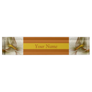 Colours of Precious Metals, Abstract Fractal Art Nameplate