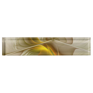 Colours of Precious Metals, Abstract Fractal Art Nameplate