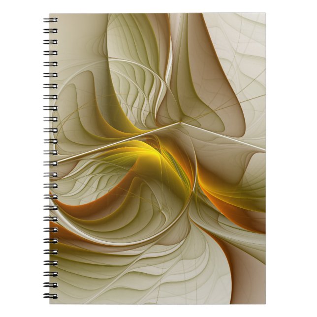 Colours of Precious Metals, Abstract Fractal Art Notebook (Front)