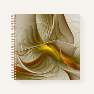 Colours of Precious Metals, Abstract Fractal Art Notebook