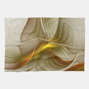 Colours of Precious Metals, Abstract Fractal Art Tea Towel