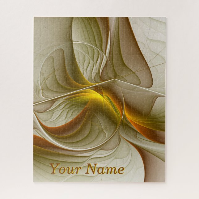 Colours of Precious Metals, Abstract Fractal Name Jigsaw Puzzle (Vertical)