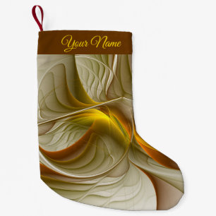 Colours of Precious Metals, Abstract Fractal Name Small Christmas Stocking