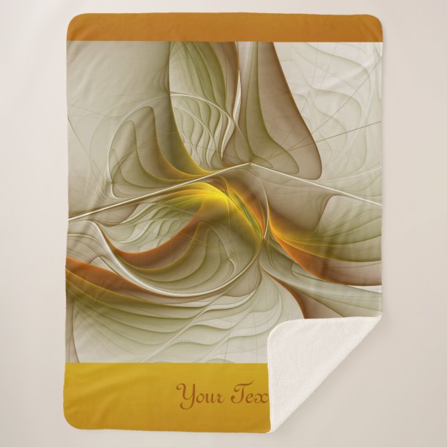 Colours of Precious Metals, Abstract Fractal Text Sherpa Blanket (Front)