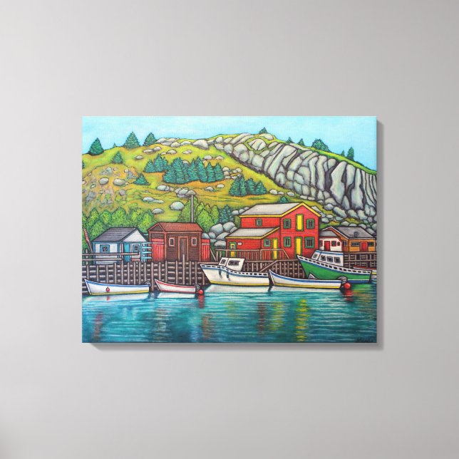 Colours of Quidi Vidi, Newfoundland by Lisa Lorenz Canvas Print (Front)