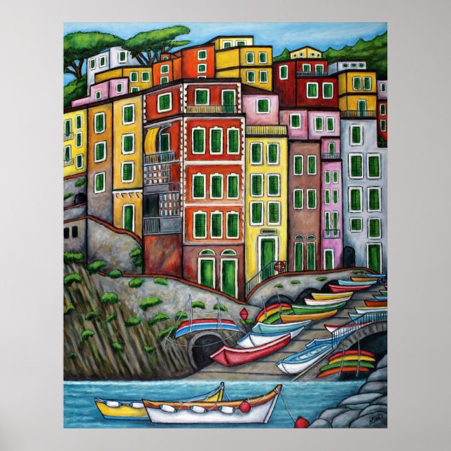 Colours of Riomaggiore, Cinque Terre Poster (Front)