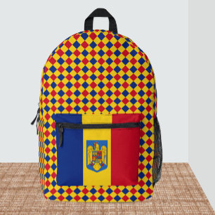 Colours of Romania backpack, Romanian Flag Printed Backpack