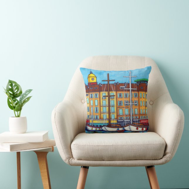 Colours of Saint-Tropez Pillow by Lisa Lorenz (Chair)